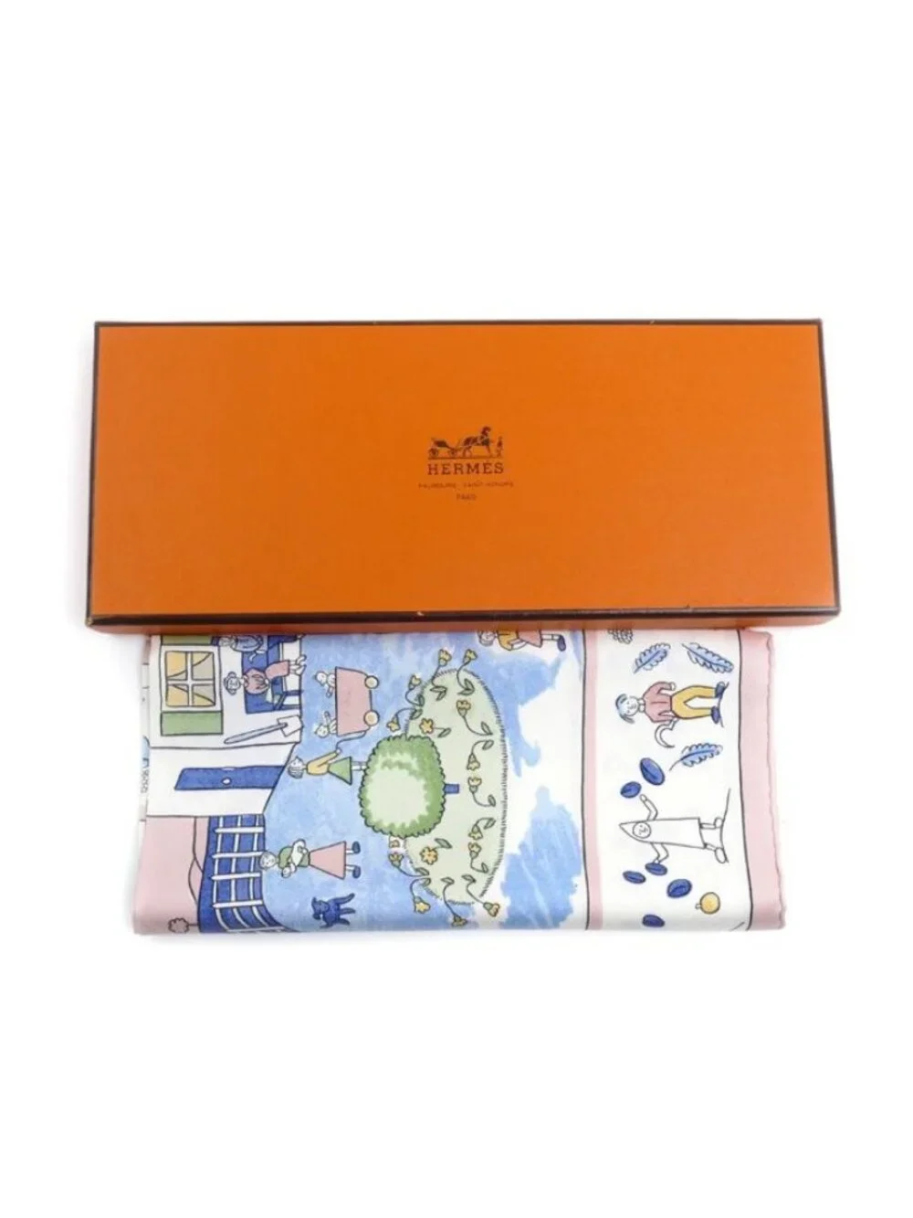 Hermes Carre 45 RE Tour a la Terre Scarf Multicolor Go Vintage